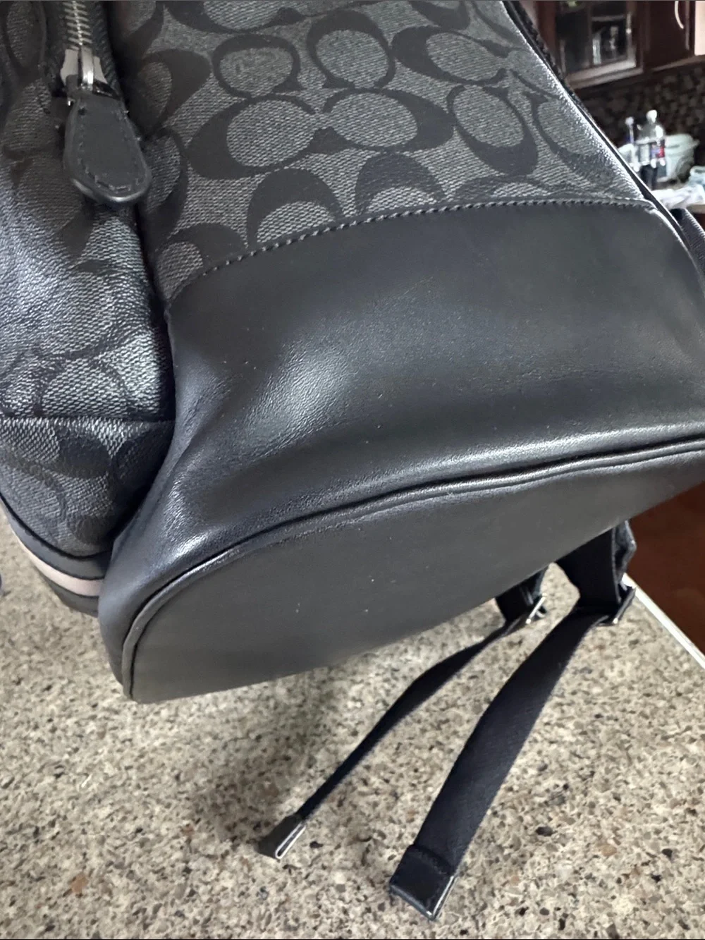 😎Coach Men's Signature Canvas Backpack in Gray !! EUC good condition 😎